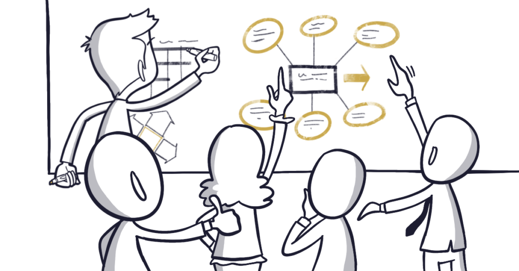 Fresque de facilitation graphique lors d'un séminaire COMEX Vision 2030 — vue sur la co-construction de la vision stratégique